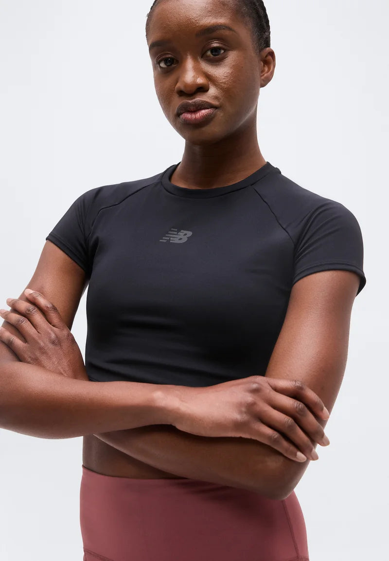 New Balance - Fast Days Fitted Crop T-Shirt - Femme